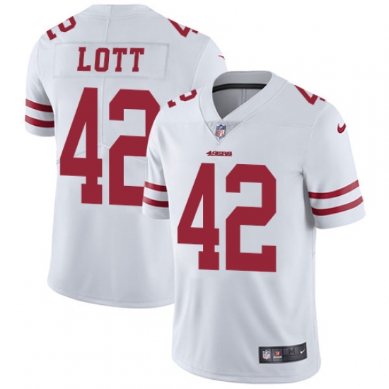 Youth Nike San Francisco 49ers #42 Ronnie Lott Elite White NFL Jersey - Ujersey