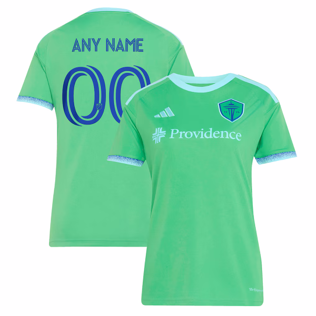 Women's Seattle Sounders FC adidas Rave Green 2026 The Evergreen State Kit Replica Custom Jersey