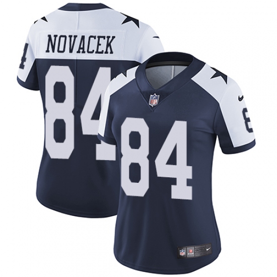 Women's Nike Dallas Cowboys #84 Jay Novacek Navy Blue Throwback Alternate Vapor Untouchable Limited Player NFL Jersey - Ujersey