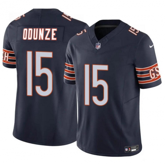 Men's Chicago Bears #15 Rome Odunze Navy 2024 Draft F.U.S.E. Vapor Football Stitched Jersey - Ujersey