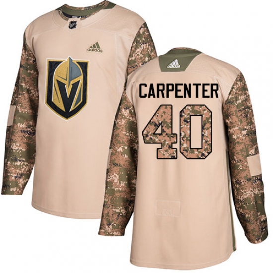 Men's Adidas Vegas Golden Knights #40 Ryan Carpenter Authentic Camo Veterans Day Practice NHL Jersey - Ujersey
