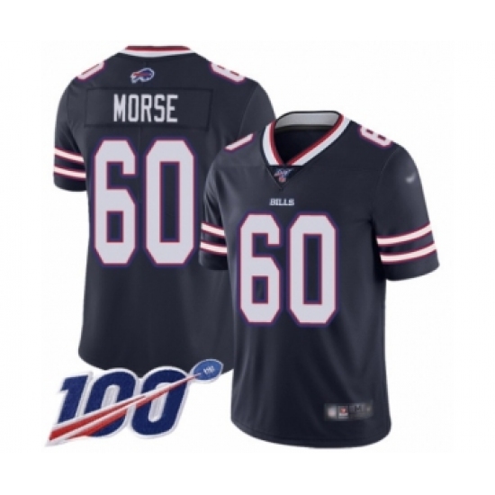 Men's Buffalo Bills #60 Mitch Morse Limited Navy Blue Inverted Legend 100th Season Football Jersey - Ujersey