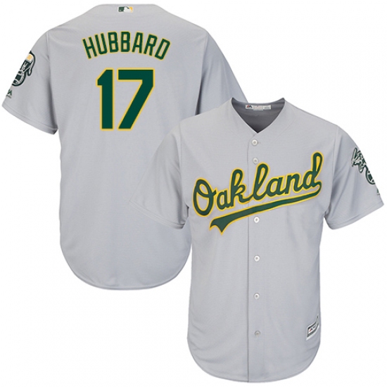 Youth Majestic Oakland Athletics #17 Glenn Hubbard Replica Grey Road Cool Base MLB Jersey - Ujersey