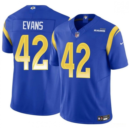 Men's Los Angeles Rams #42 Ethan Evans Blue 2025 F.U.S.E. Vapor Untouchable Football Stitched Jersey - Ujersey