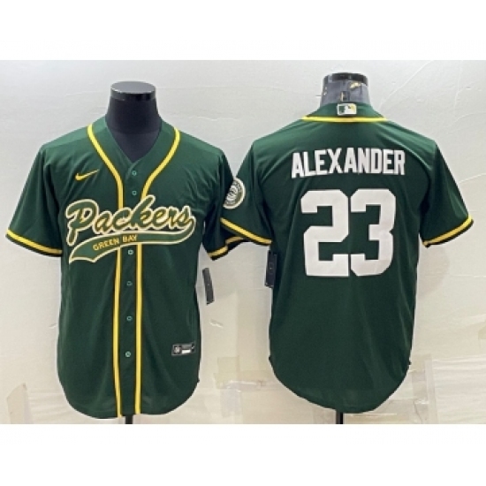 Men's Green Bay Packers #23 Jaire Alexander Green With Patch Cool Base Stitched Baseball Jersey - Ujersey