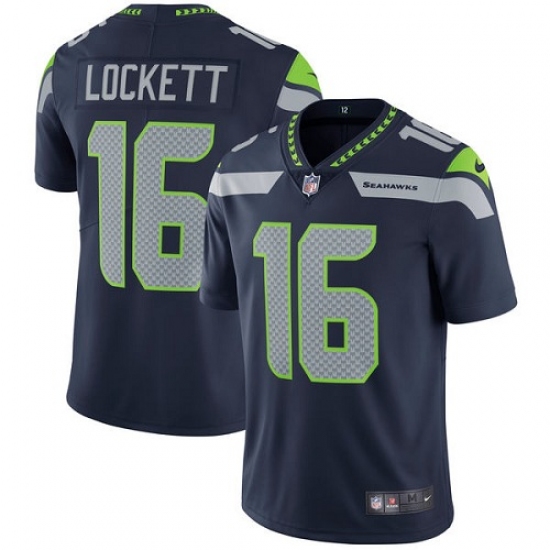 Youth Nike Seattle Seahawks #16 Tyler Lockett Elite Steel Blue Team Color NFL Jersey - Ujersey