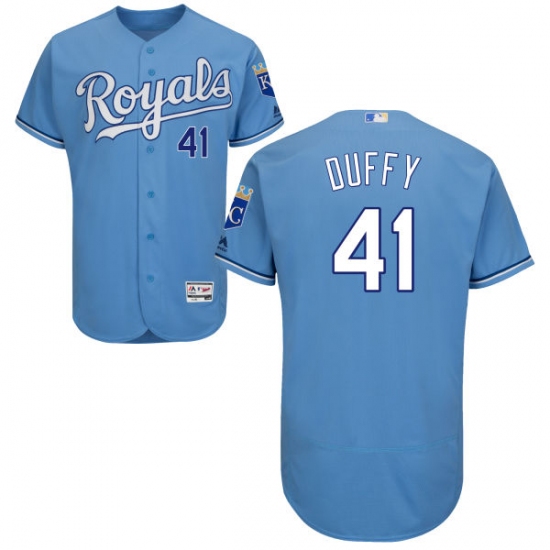 Men's Majestic Kansas City Royals #41 Danny Duffy Light Blue Flexbase Authentic Collection MLB Jersey - Ujersey