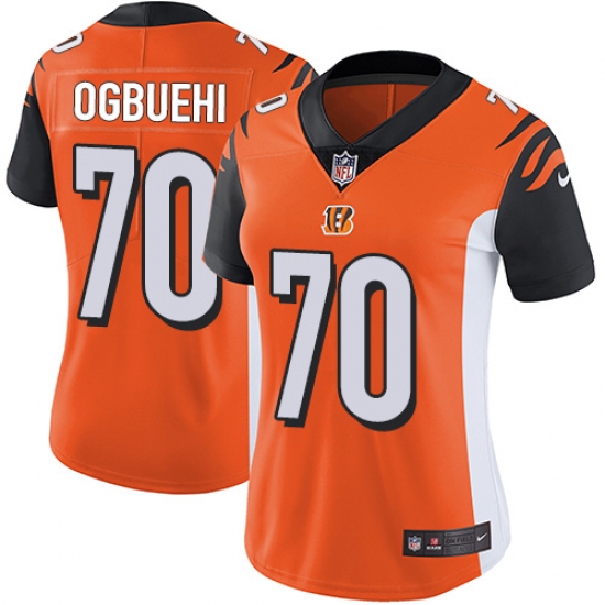 Women's Nike Cincinnati Bengals #70 Cedric Ogbuehi Vapor Untouchable Limited Orange Alternate NFL Jersey - Ujersey