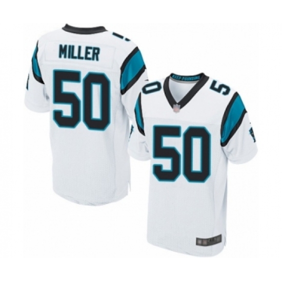 Men's Carolina Panthers #50 Christian Miller Elite White Football Jersey - Ujersey