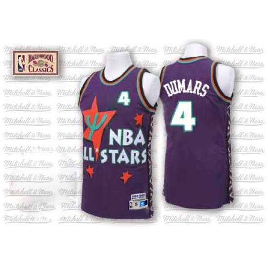 Men's Adidas Detroit Pistons #4 Joe Dumars Authentic Purple 1995 All Star Throwback NBA Jersey - Ujersey