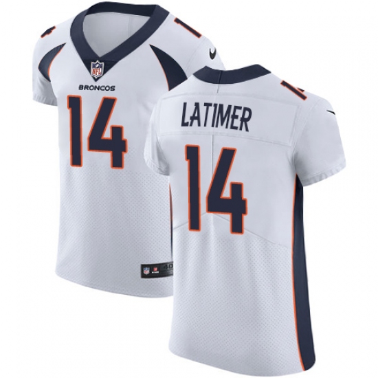 Men's Nike Denver Broncos #14 Cody Latimer White Vapor Untouchable Elite Player NFL Jersey - Ujersey