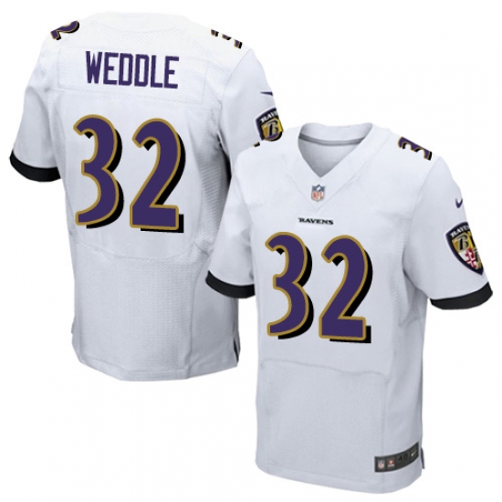 Men's Nike Baltimore Ravens #32 Eric Weddle Elite White NFL Jersey - Ujersey