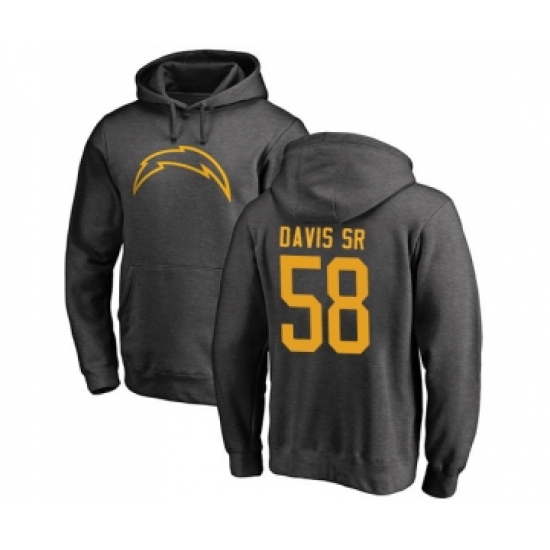 Football Los Angeles Chargers #58 Thomas Davis Sr Ash One Color Pullover Hoodie