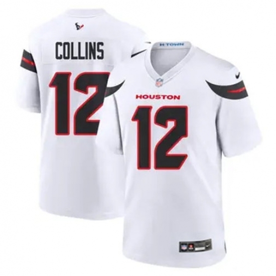 Men's Houston Texans #12 Nico Collins White 2024 2nd Alternate F U S E Vapor Stitched Jersey - Ujersey