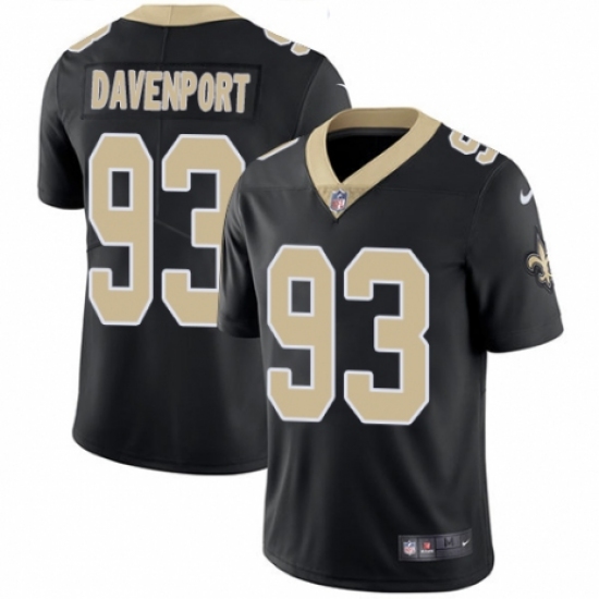 Youth Nike New Orleans Saints #93 Marcus Davenport Black Team Color Vapor Untouchable Limited Player NFL Jersey - Ujersey