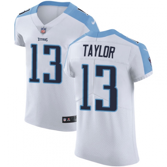 Men's Nike Tennessee Titans #13 Taywan Taylor White Vapor Untouchable Elite Player NFL Jersey - Ujersey