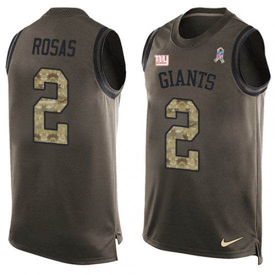 Men's Nike New York Giants #2 Aldrick Rosas Limited Green Salute to Service Tank Top NFL Jersey - Ujersey