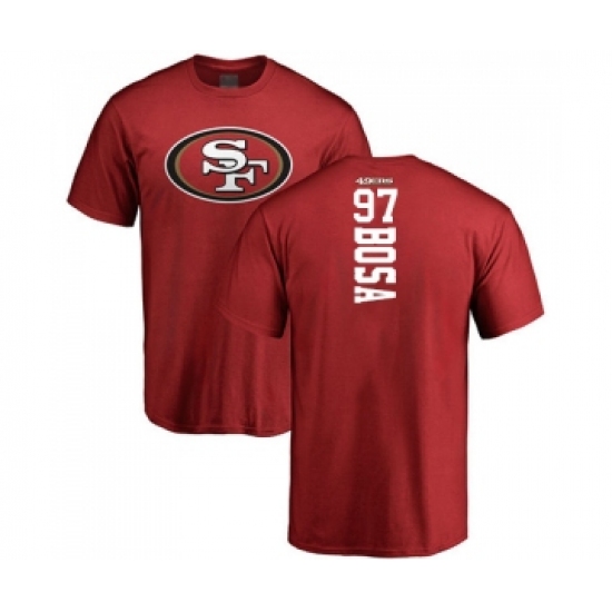 Football San Francisco 49ers #97 Nick Bosa Red Backer T-Shirt - Ujersey