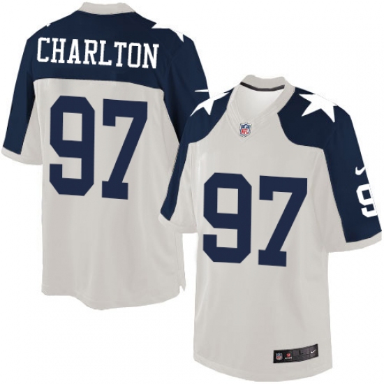 Men's Nike Dallas Cowboys #97 Taco Charlton Limited White Throwback Alternate NFL Jersey - Ujersey