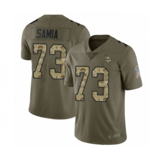 Men's Minnesota Vikings #73 Dru Samia Limited Olive Camo 2017 Salute to Service Football Jersey - Ujersey