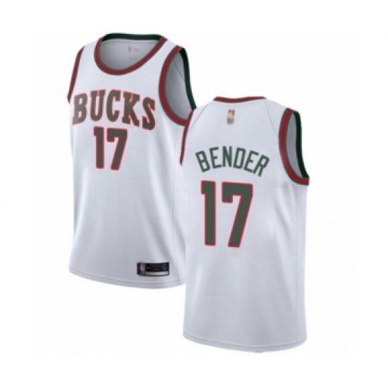 Women's Milwaukee Bucks #17 Dragan Bender Authentic White Fashion Hardwood Classics Basketball Jersey - Ujersey