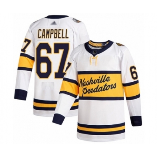Men's Nashville Predators #67 Alexander Campbell Authentic White 2020 Winter Classic Hockey Jersey - Ujersey