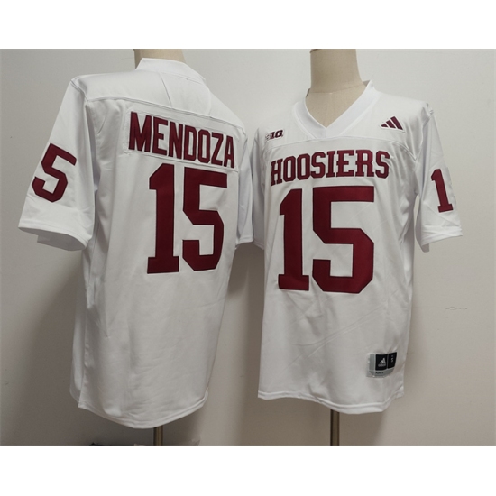 Men's Indiana Hoosiers #15 Fernando Mendoza White Stitched Football Jersey - Ujersey