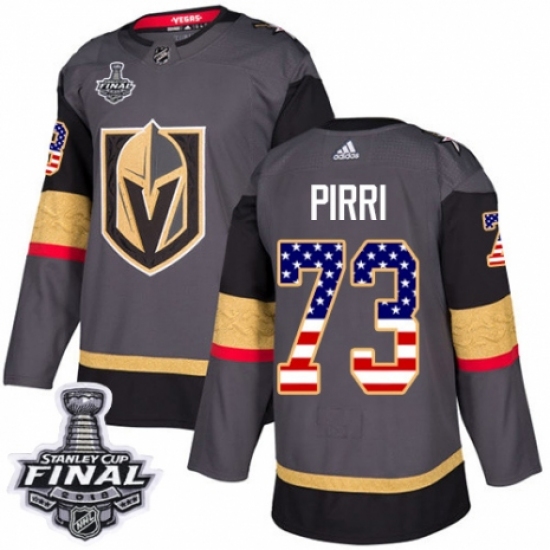Youth Adidas Vegas Golden Knights #73 Brandon Pirri Authentic Gray USA Flag Fashion 2018 Stanley Cup Final NHL Jersey - Ujersey