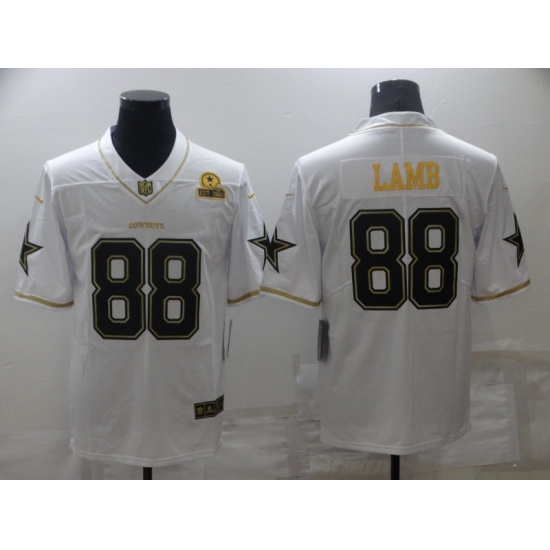 Men's Dallas Cowboys #88 CeeDee Lamb White Gold Limited Player Jersey - Ujersey