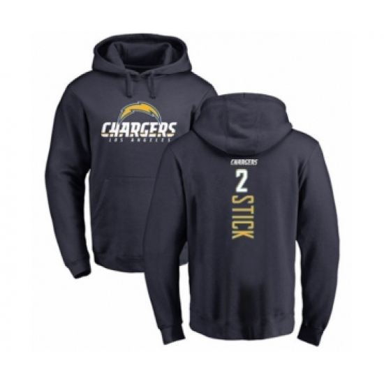 Football Los Angeles Chargers #2 Easton Stick Navy Blue Backer Pullover Hoodie - Ujersey