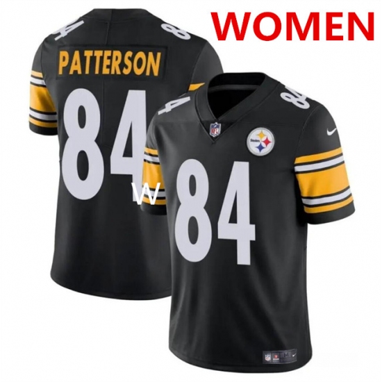 Women's Pittsburgh Steelers #84 Cordarrelle Patterson Black Vapor Football Stitched Jersey - Ujersey