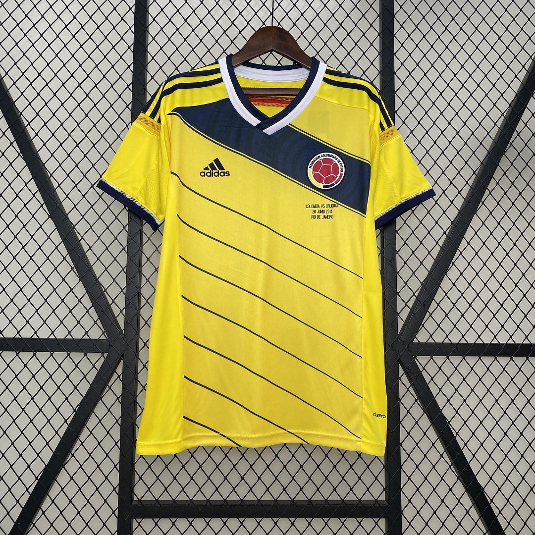 Colombia Retro Soccer Jersey Home Custom Shirt 2014 - ujerseystore