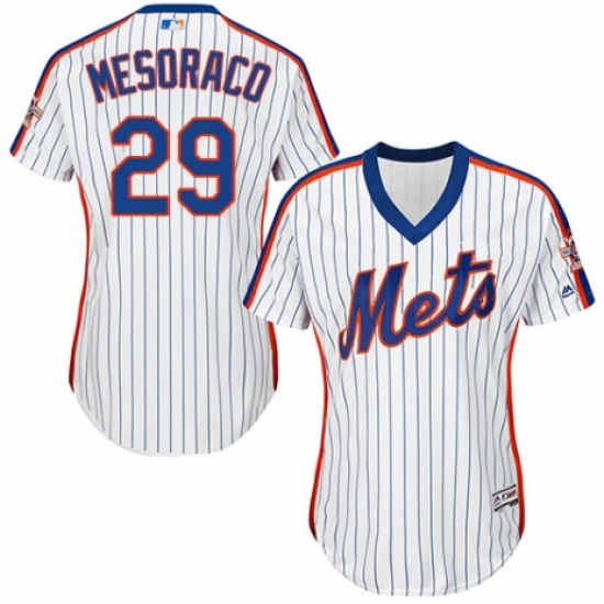 Women's Majestic New York Mets #29 Devin Mesoraco Authentic White Alternate Cool Base MLB Jersey - Ujersey