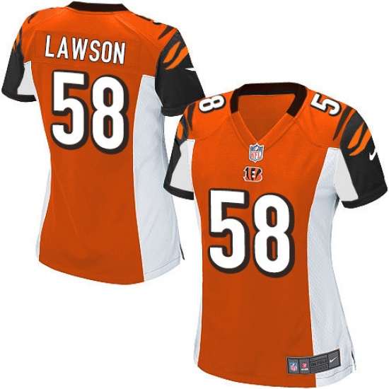 Women's Nike Cincinnati Bengals #58 Carl Lawson Game Orange Alternate NFL Jersey - Ujersey