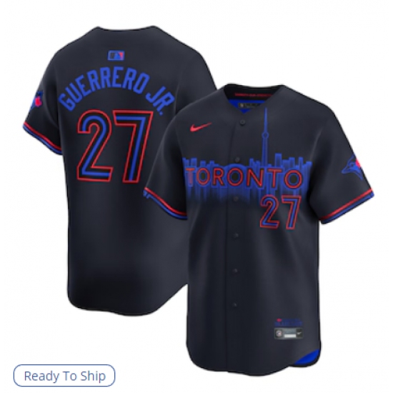 Men's Toronto Blue Jays #27 Vladimir Guerrero Jr. Nike Black 2024 City Connect Limited Player Jersey - Ujersey