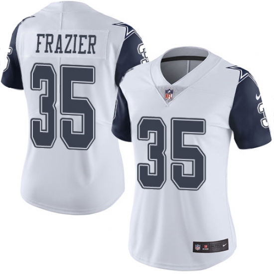 Women's Nike Dallas Cowboys #35 Kavon Frazier Limited White Rush Vapor Untouchable NFL Jersey - Ujersey
