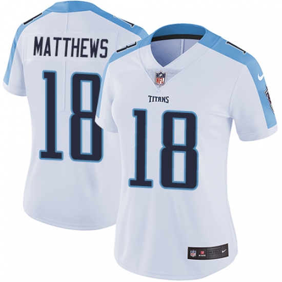 Women's Nike Tennessee Titans #18 Rishard Matthews Elite White NFL Jersey - Ujersey