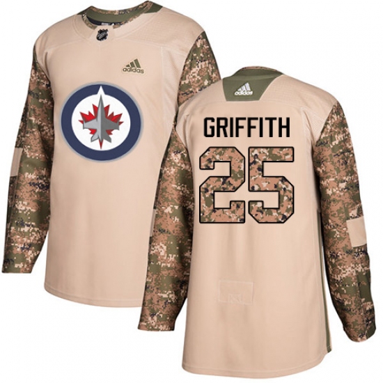 Men's Adidas Winnipeg Jets #25 Seth Griffith Authentic Camo Veterans Day Practice NHL Jersey - Ujersey