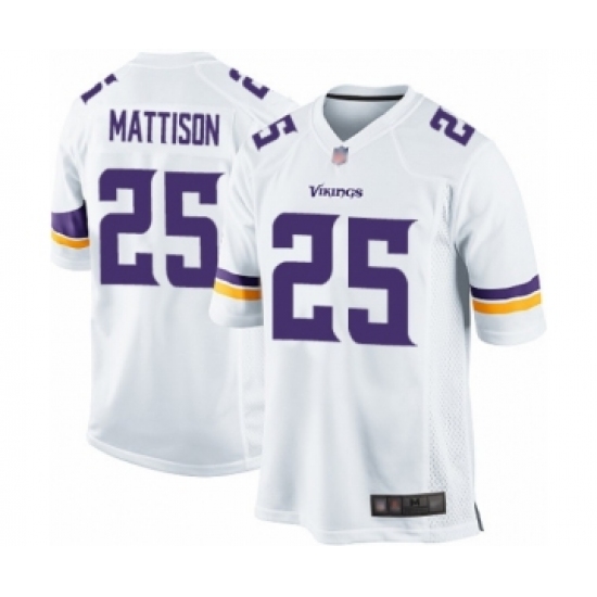 Men's Minnesota Vikings #25 Alexander Mattison Game White Football Jersey - Ujersey