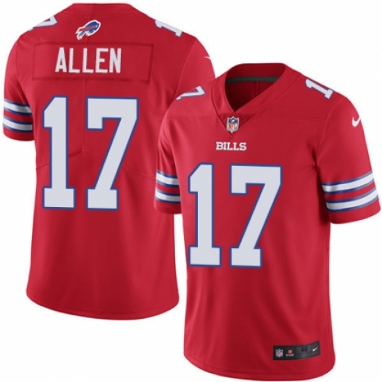 Men's Nike Buffalo Bills #17 Josh Allen Elite Red Rush Vapor Untouchable NFL Jersey - Ujersey