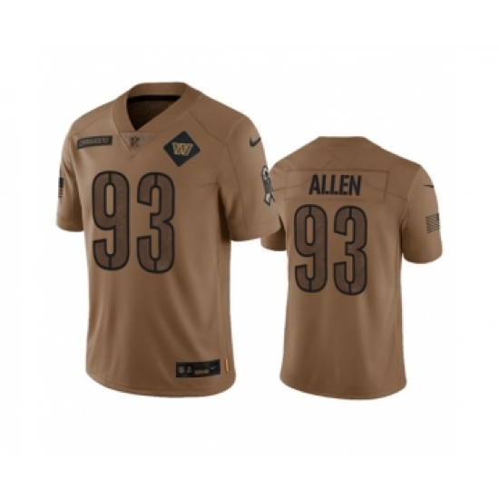 Men's Nike Washington Commanders #93 Jonathan Allen 2023 Brown Salute To Service Limited Football Stitched Jersey - Ujersey