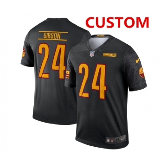 Men's Washington Commanders Custom Black Alternate Stitched Jersey - Ujersey