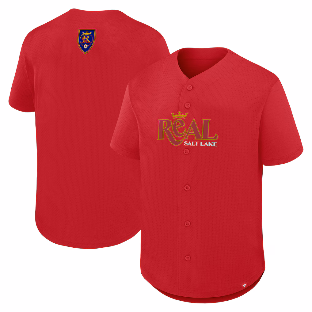 Men's Real Salt Lake Fanatics Red Maximum Intensity Button-Up Jersey