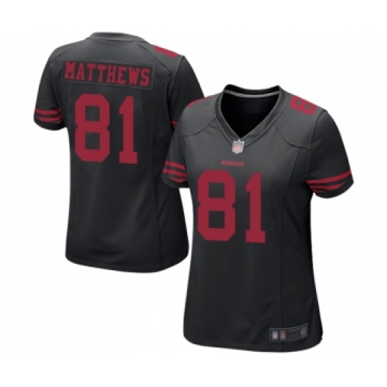 Women's San Francisco 49ers #81 Jordan Matthews Game Black Football Jersey - Ujersey