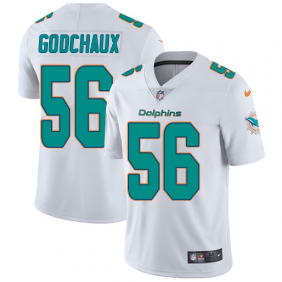 Men's Nike Miami Dolphins #56 Davon Godchaux White Vapor Untouchable Limited Player NFL Jersey - Ujersey