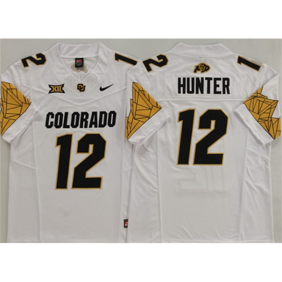 Men's Colorado Buffaloes #12 Travis Hunter White With XII 2025 F.U.S.E. Stitched Football Jersey - Ujersey