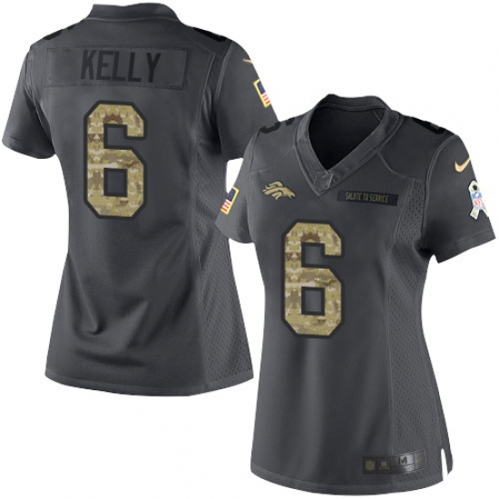Women's Nike Denver Broncos #6 Chad Kelly Limited Black 2016 Salute to Service NFL Jersey - Ujersey