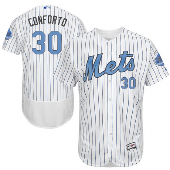 Men's Majestic New York Mets #30 Michael Conforto Authentic White 2016 Father's Day Fashion Flex Base MLB Jersey - Ujersey