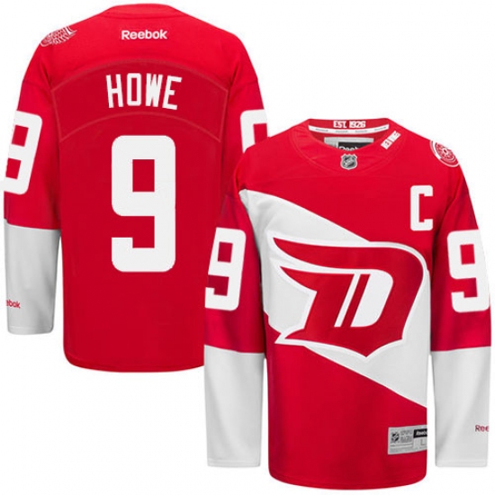 Men's Reebok Detroit Red Wings #9 Gordie Howe Authentic Red 2016 Stadium Series NHL Jersey - Ujersey
