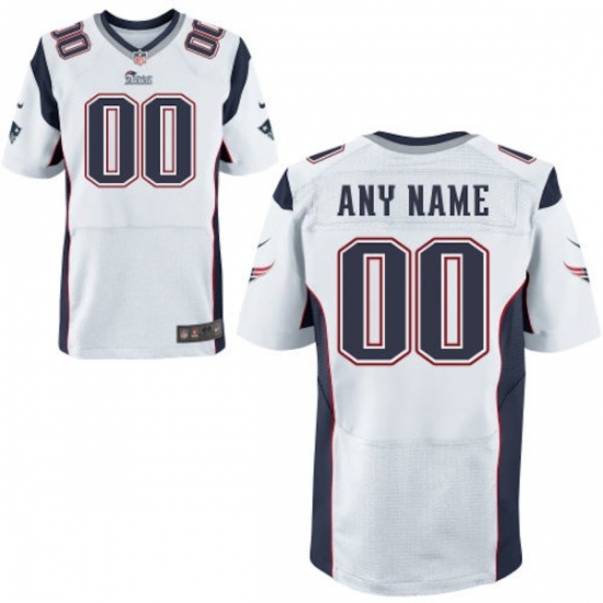 Men's New England Patriots Nike White Historic Logo Custom Elite Jersey - Ujersey